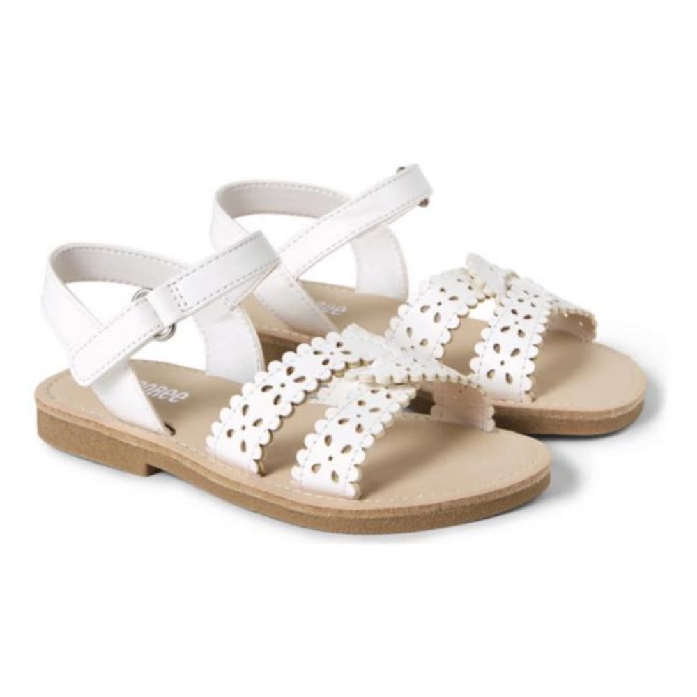 Gymboree white flower cut out sandals size 8 NWT